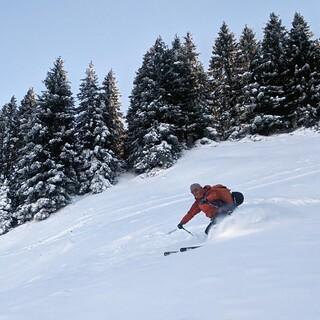 Erstaunlich guter Powder bei der gestrigen Abfahrt vom Teufelstättkopf. Foto: DAV/Pröttel