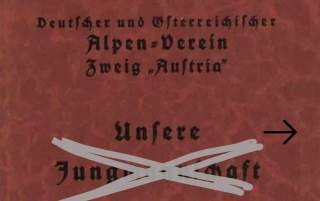 Cover eines Tourenbuchs mit der Aufschrift 