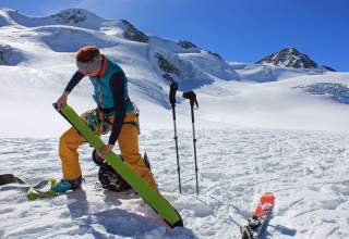 Anfellen vor dem Anstieg zum Brochkogel.