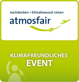 Logo atmosfair-klimafreundliches Event in Deutschland
